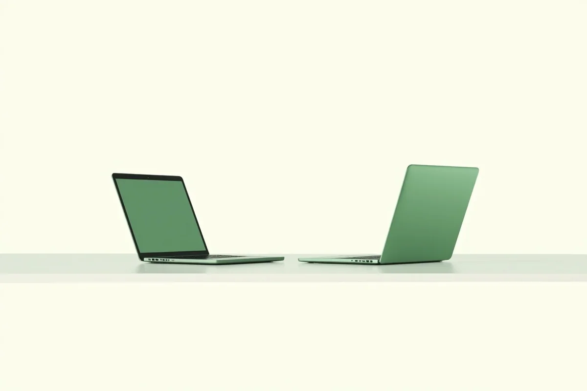 Two split panels of stacked rectangles divided by a green diagonal verdict line