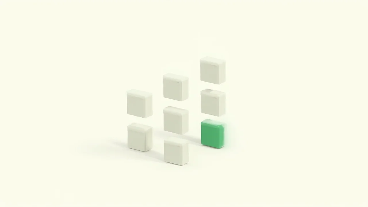 Editorial illustration: 13 tool tiles arranged in a grid with one tile highlighted in accent green