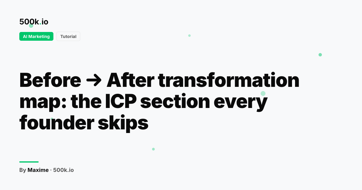 AI Marketing — illustration for "Before → After transformation map: the ICP section every founder skips"